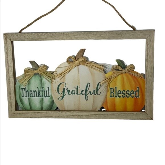 Modern Farmhouse Wall Hanging Fall Autumn Halloween Thanksgiving Decor 14 x 8 in - Picture 11 of 13